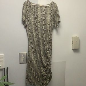 Short Sleeve Python Print Dress